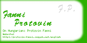 fanni protovin business card